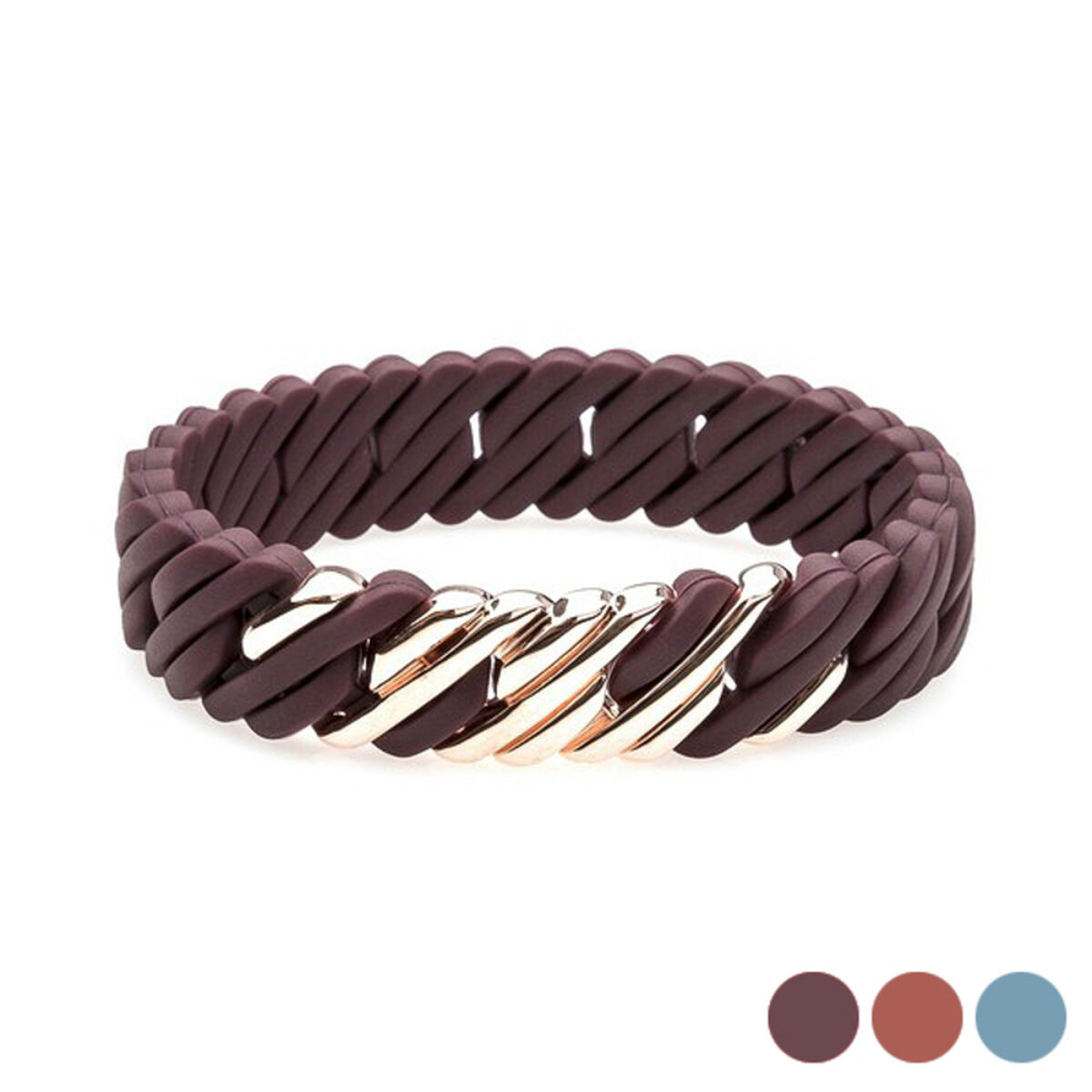 Ladies'Bracelet TheRubz Silicone Stainless steel Steel/Silicone Pink