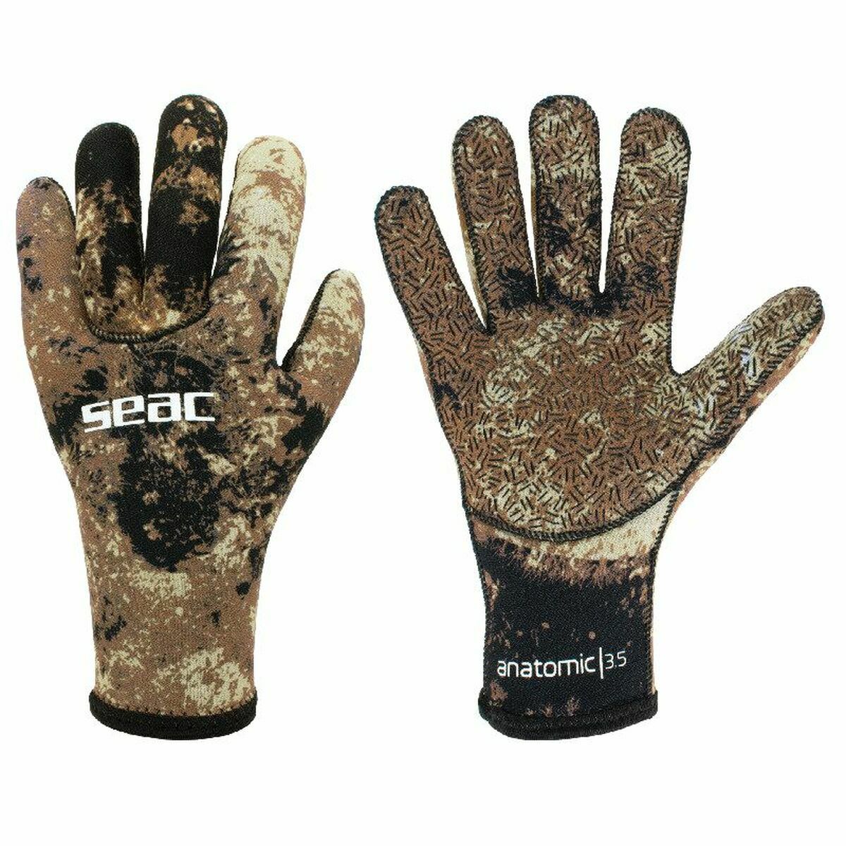Fishing gloves Seac Seac Camo 3,5 MM Brown XL