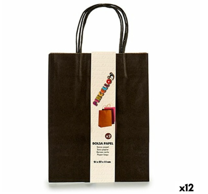 Set of Bags Pincello 1703690 Black 11 x 36 x 21 cm Paper (12 Units)